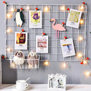 Home Wall Decoration DIY Art Iron Grid Decor Photo Frame Postcards Storage Wall