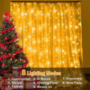 Solar Curtain Light Outdoor Waterproof Solar Fairy Garland String Lights