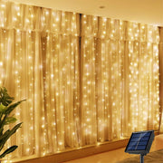 Solar Curtain Light Outdoor Waterproof Solar Fairy Garland String Lights